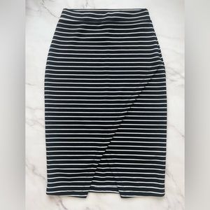 Popular Basics Striped Pencil Skirt